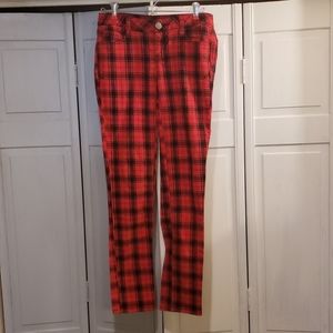 Red and Black Plaid Pants by City Streets